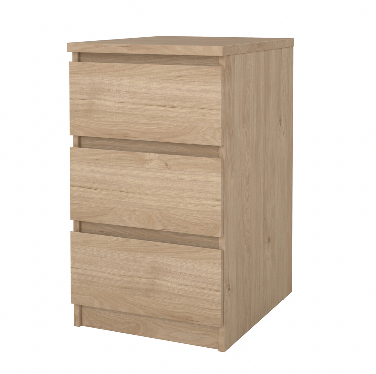 Table de chevet 3 tiroirs - Naturel