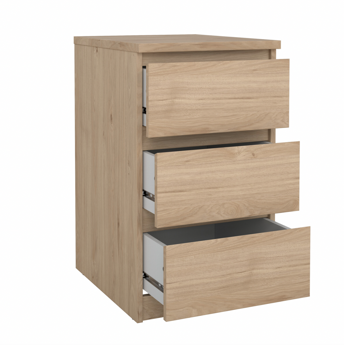 Table de chevet 3 tiroirs - Naturel