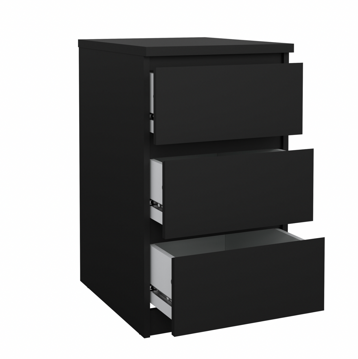 Table de chevet 3 tiroirs - Black