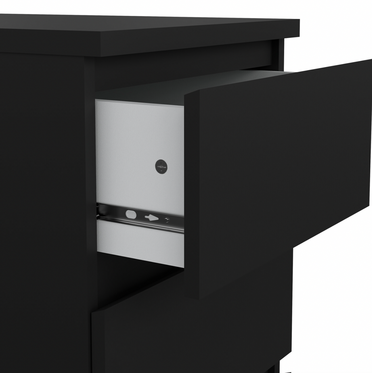Table de chevet 3 tiroirs - Black