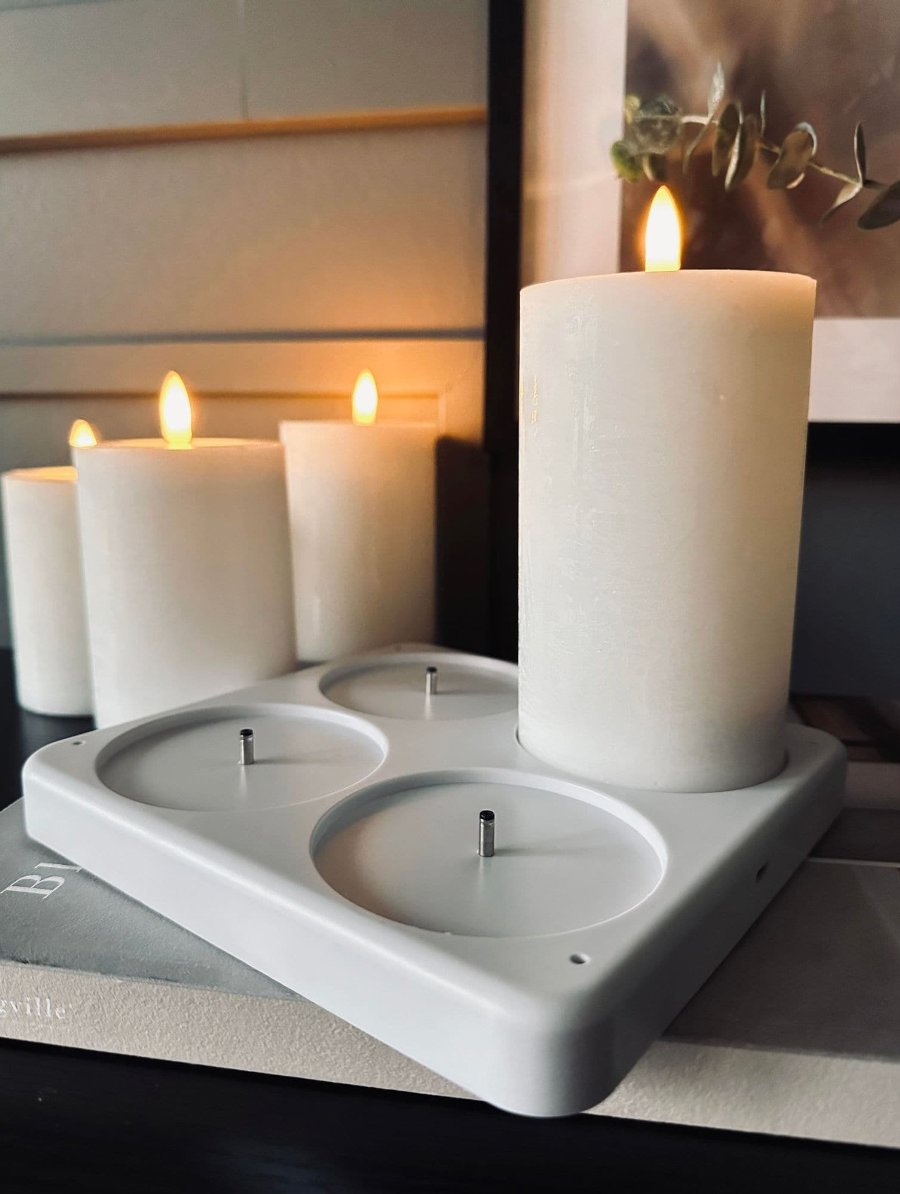 Bougies piliers rechargeables 4 pièces - Station de charge incluse