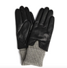 Gant en cuir avec maille rabattable - Black/Grey