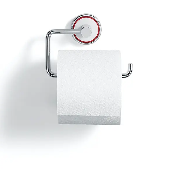Porte-rouleau de papier toilette Mafalda – Chrome et blanc