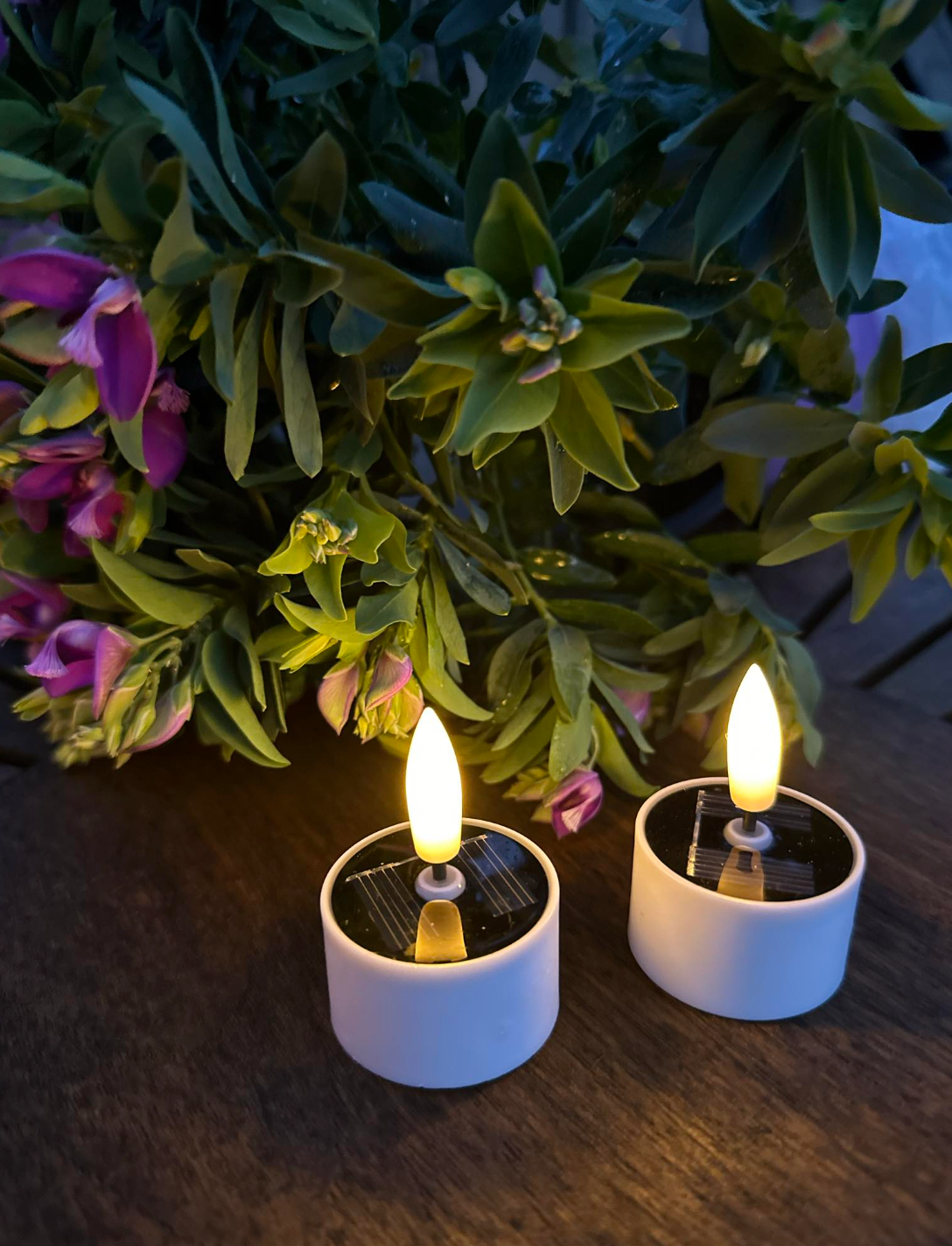 Bougies chauffe-plat à panneaux solaires – Lot de 4 pièces