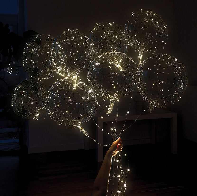 Ballons LED - lot de 10 (lumière blanc chaud)