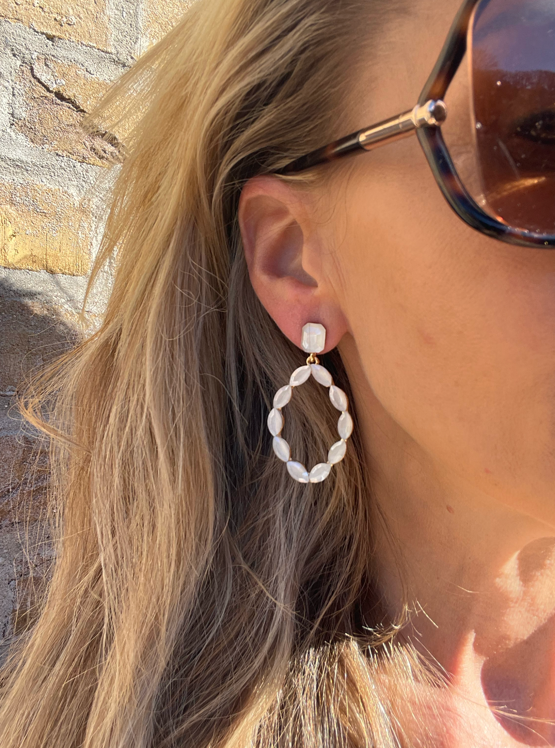 Boucles d’oreilles Melrose - Blanc cassé