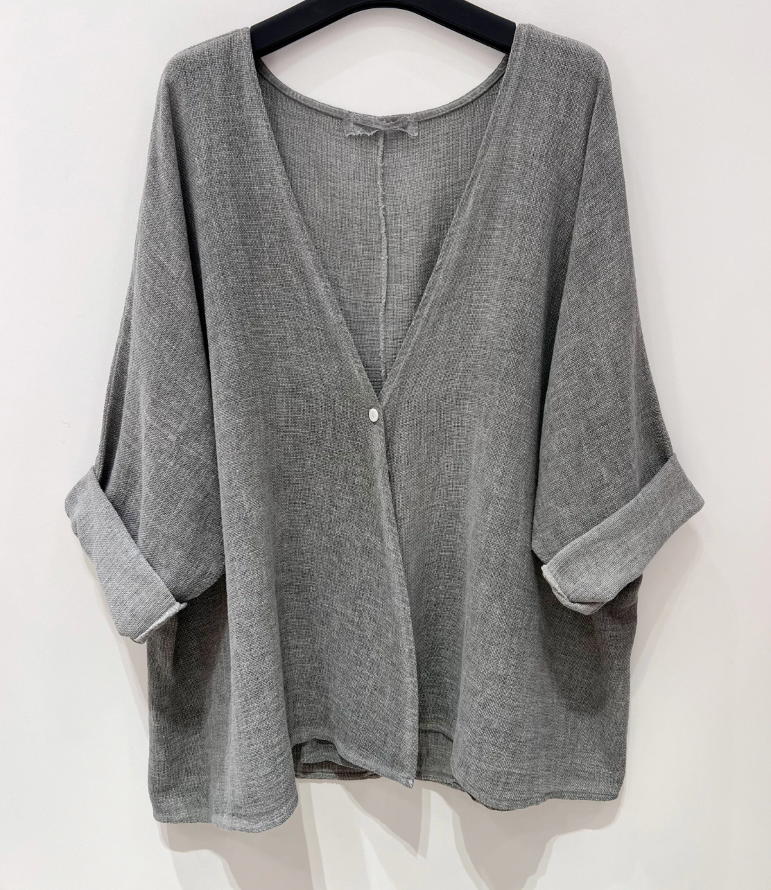 Cardigan HANNA Stone en mélange de lin