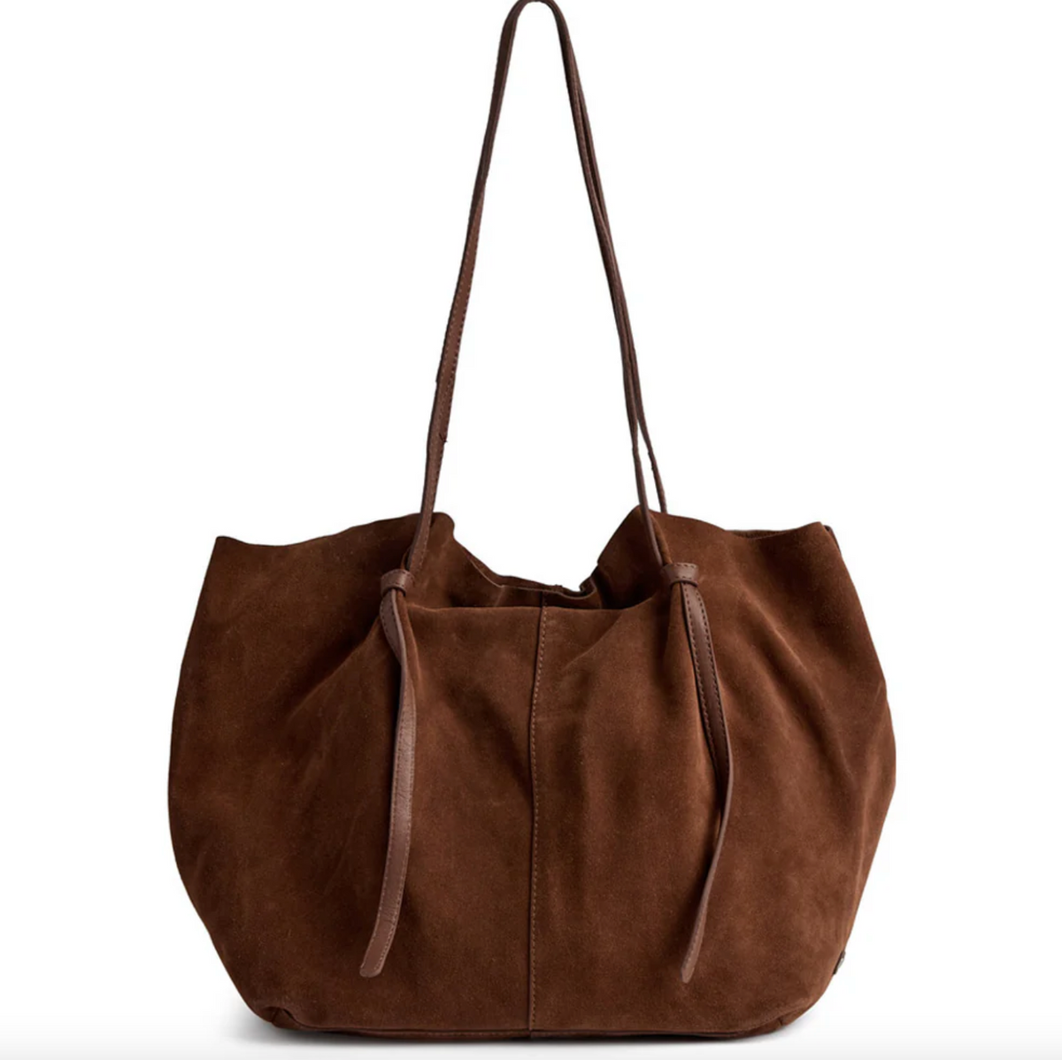 Beau shopper en daim - Cognac