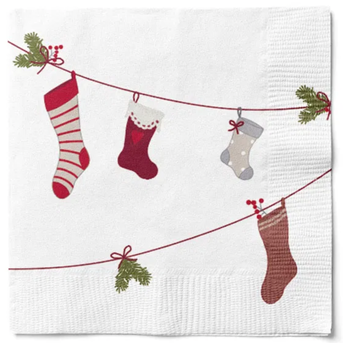 Serviettes avec chaussettes de Noël -20 pièces