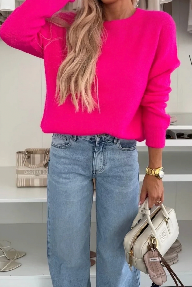 Le pull en maille LUX Mohair - Rose