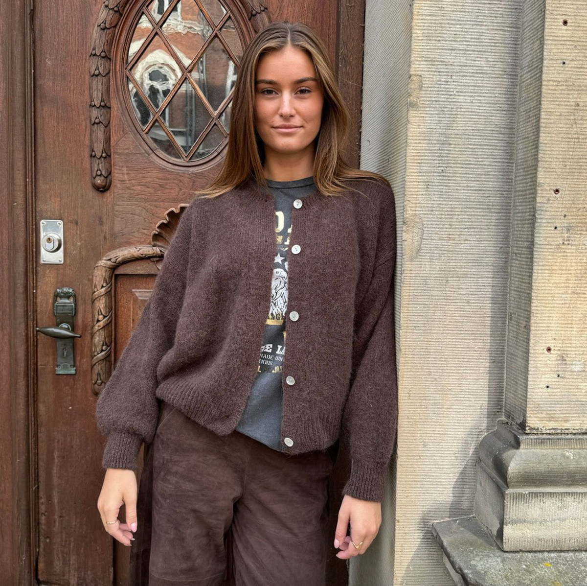 Cardigan en alpaga Depeche - Brown