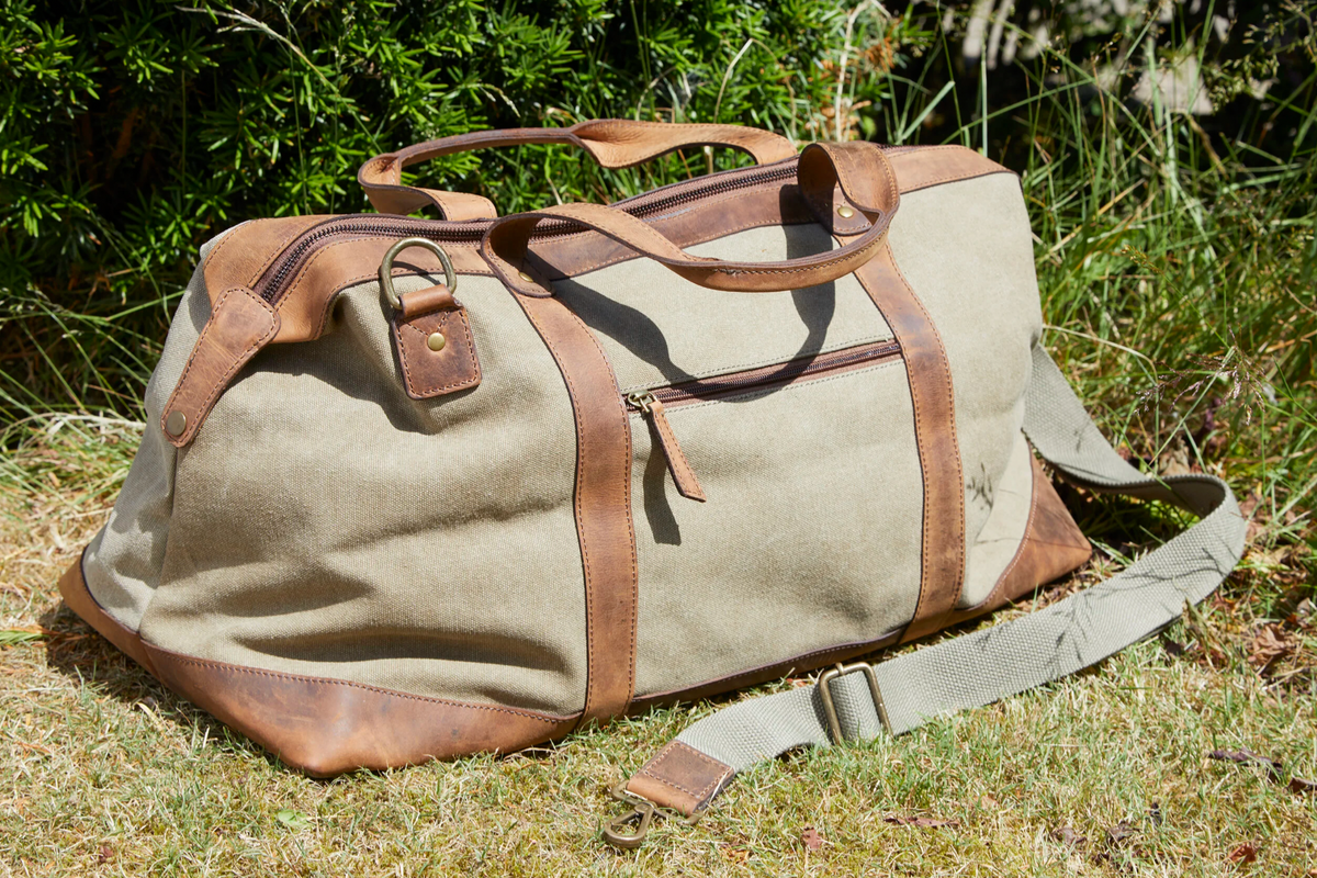 Sac week-end en cuir et toile - Canvas HUNTER