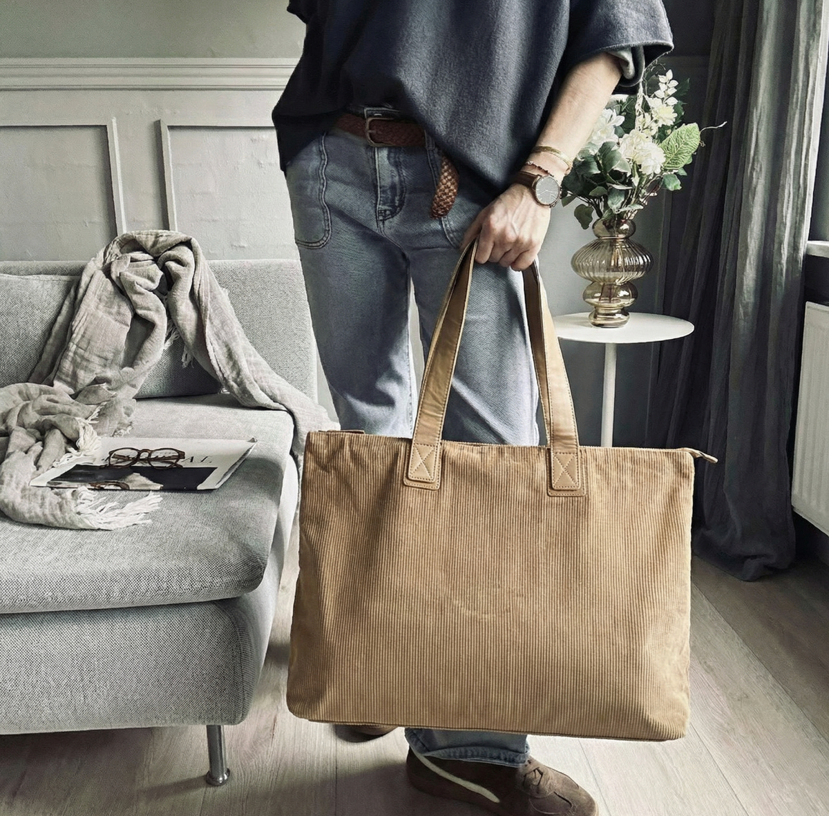 Shopper Velours - Tan