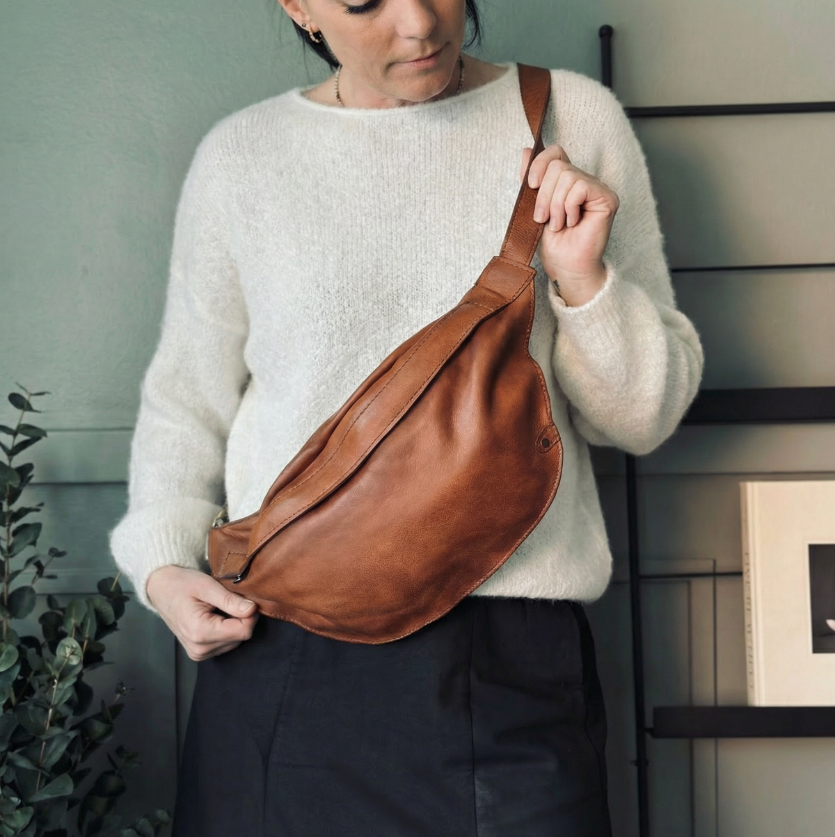 Sac banane Taya Cognac
