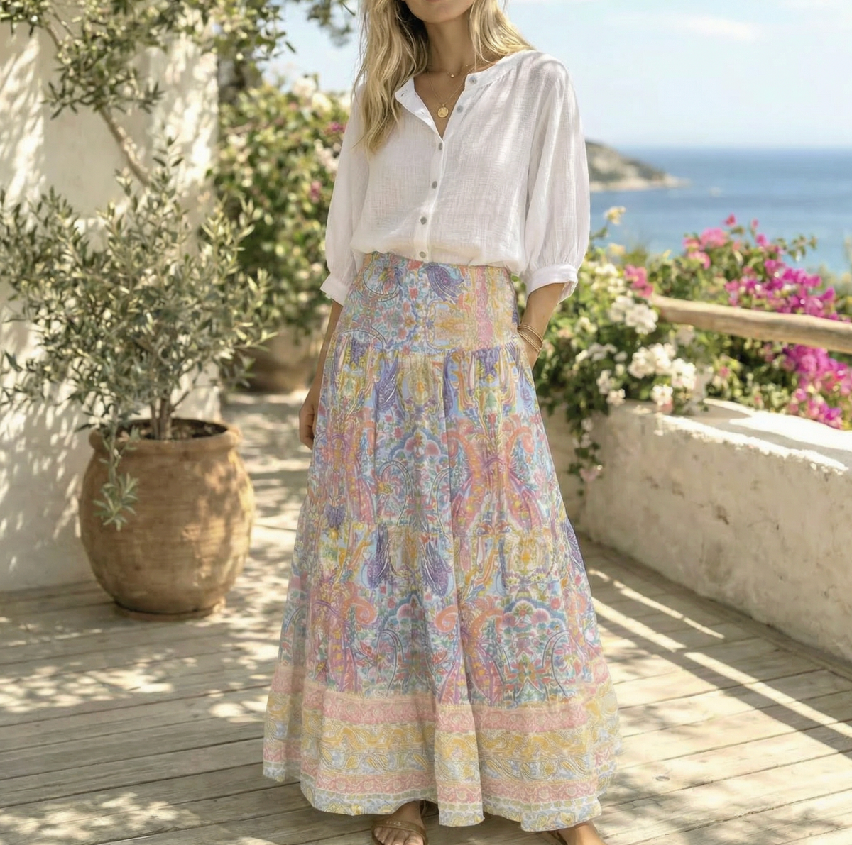 Chemise Luna White - Mélange de lin