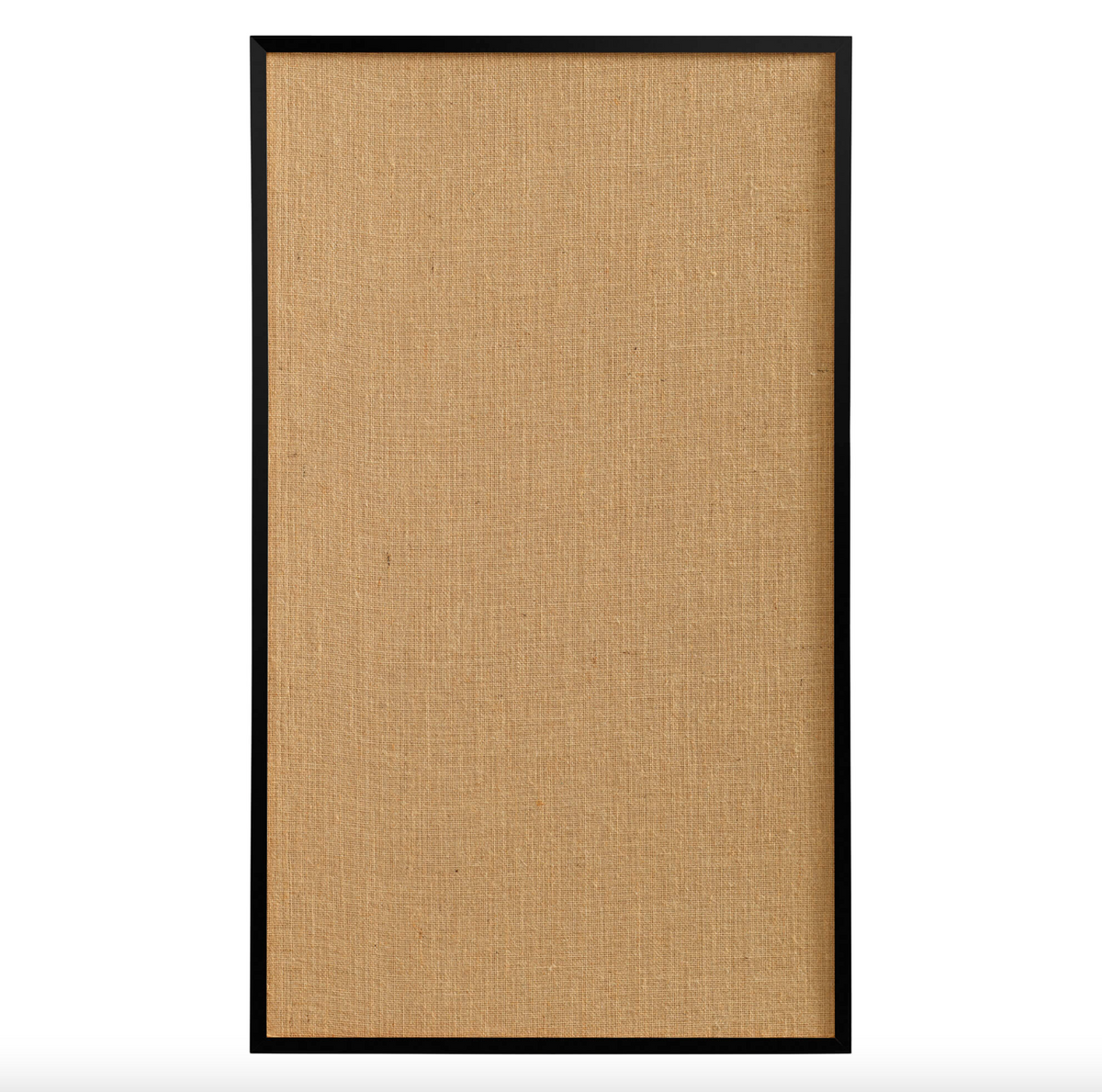 Grand tableau d’affichage en toile de jute avec cadre en bois noir – 100x60cm