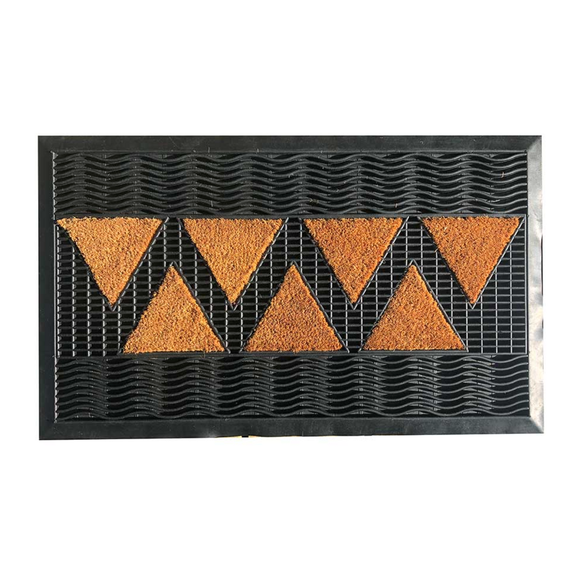 Tapis de porte - Caoutchouc et coco ZIG ZAG 45x75