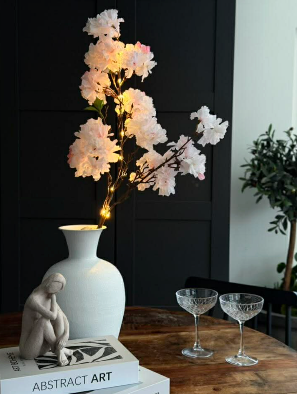 Branche de cerisier japonais lumineuse - Rose