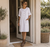 Robe en mélange de lin  – White