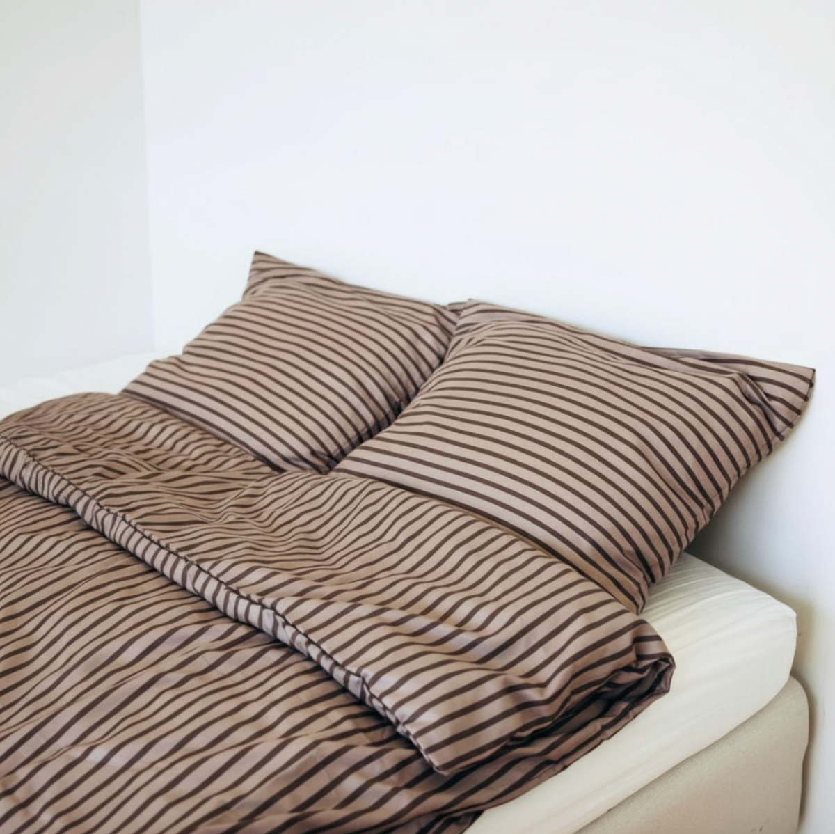 Linge de lit rayé beige rayures  140x200
