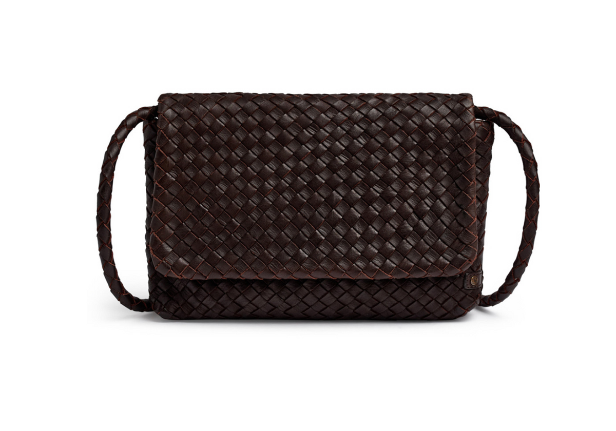 Crossover élégante -  Dark brown – cuir de veau
