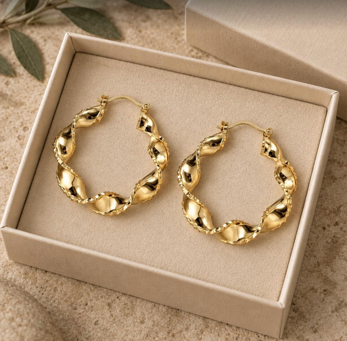 Boucles d’oreilles Cora hoops - plaqué or 18 carats