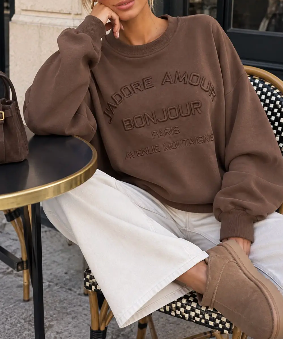 Sweat BONJOUR marron