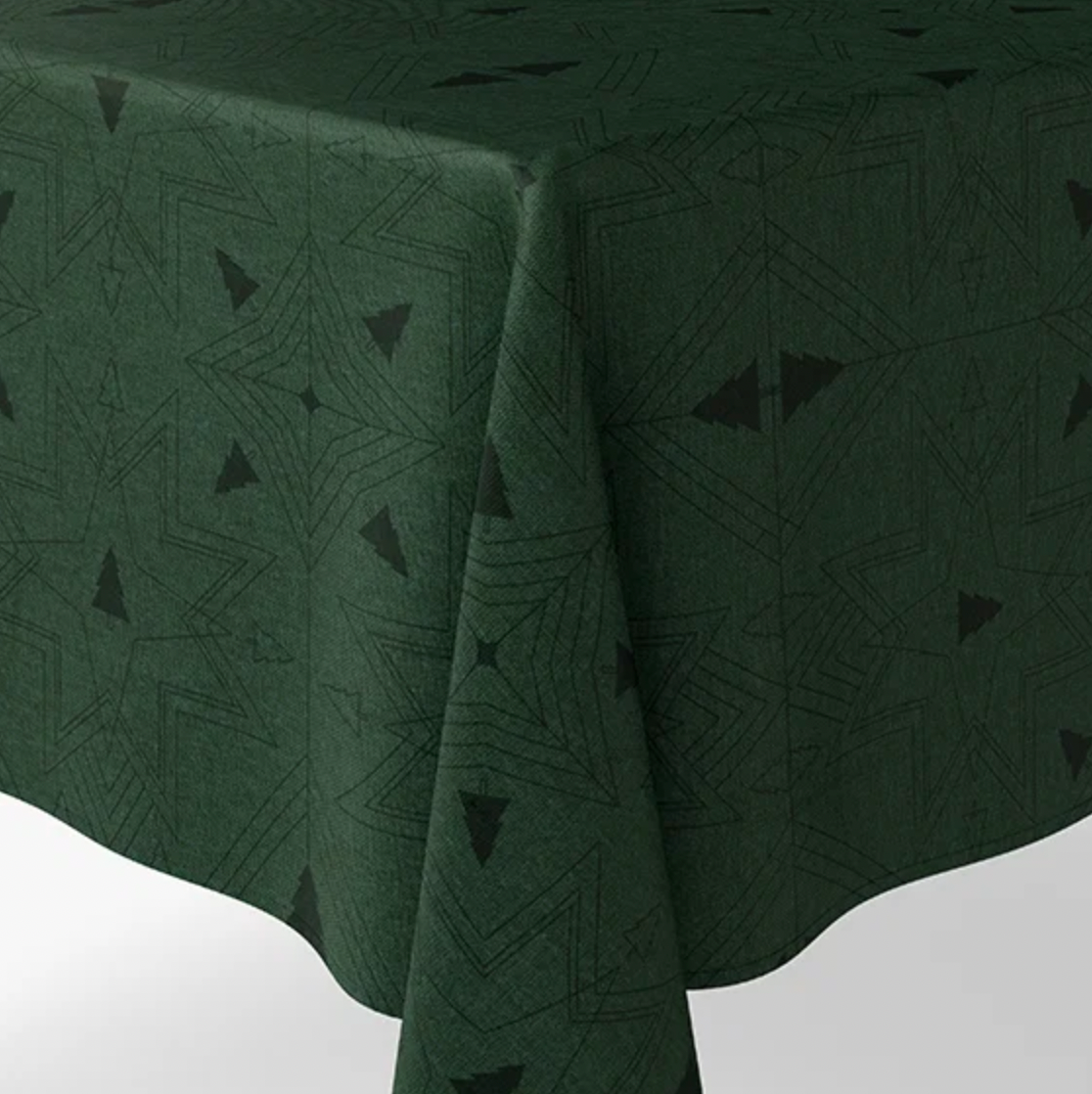 Nappe de Noël Jacquard - Vert 240 cm