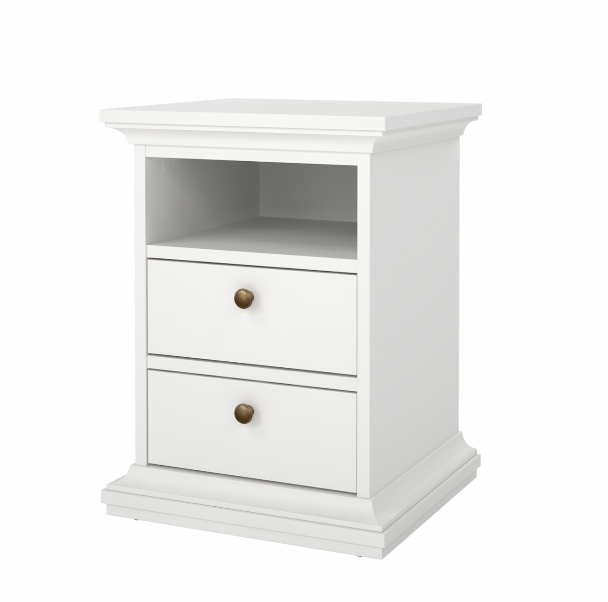 Table de chevet Paris White – 2 tiroirs