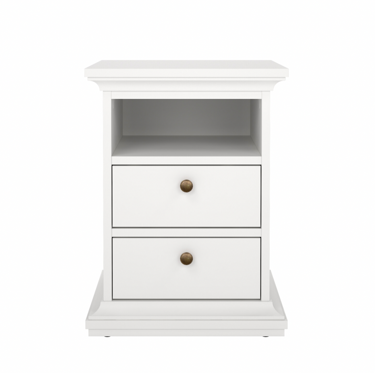 Table de chevet Paris White – 2 tiroirs