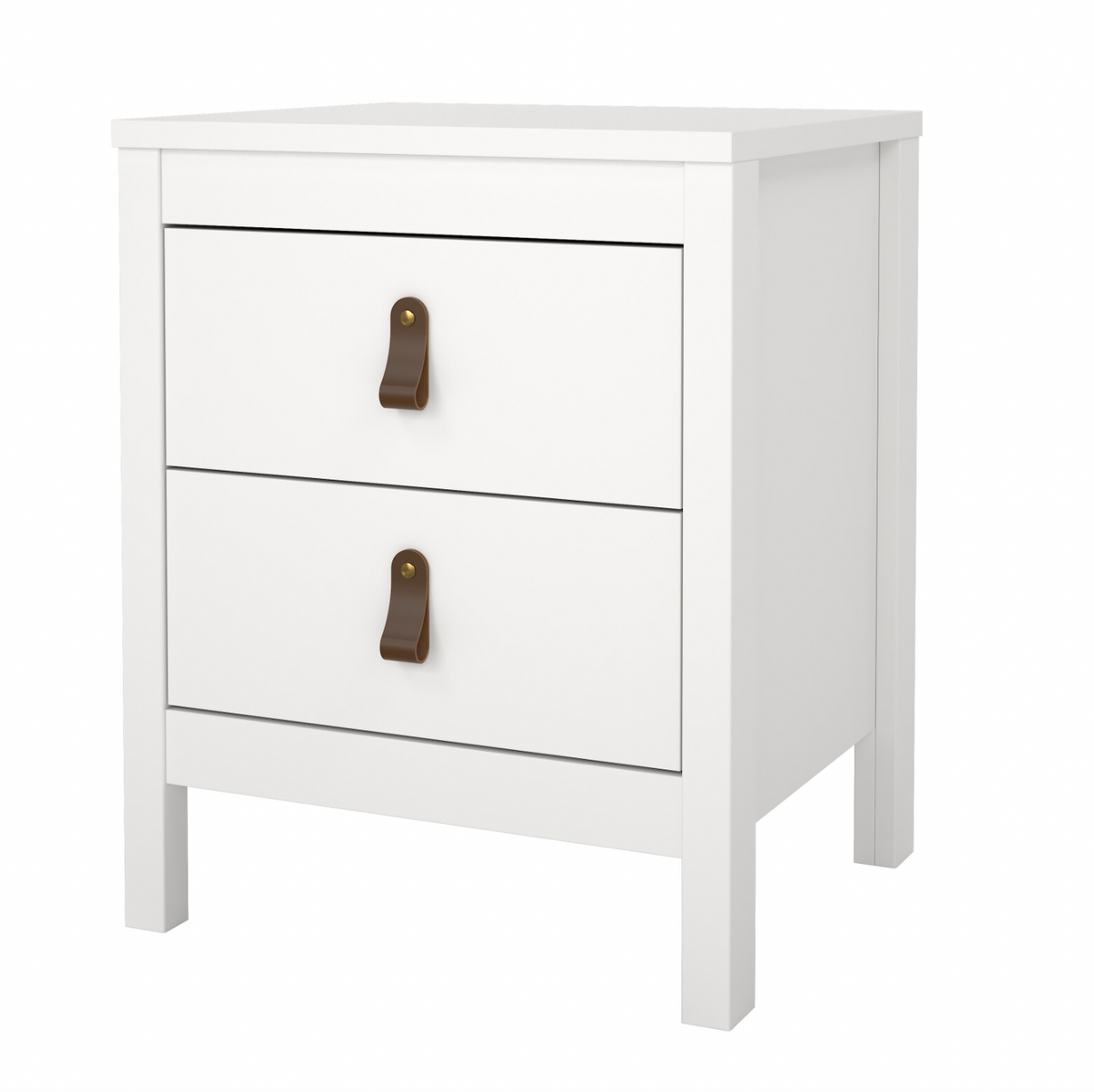 Table de chevet Madrid avec 2 tiroirs - Blanc