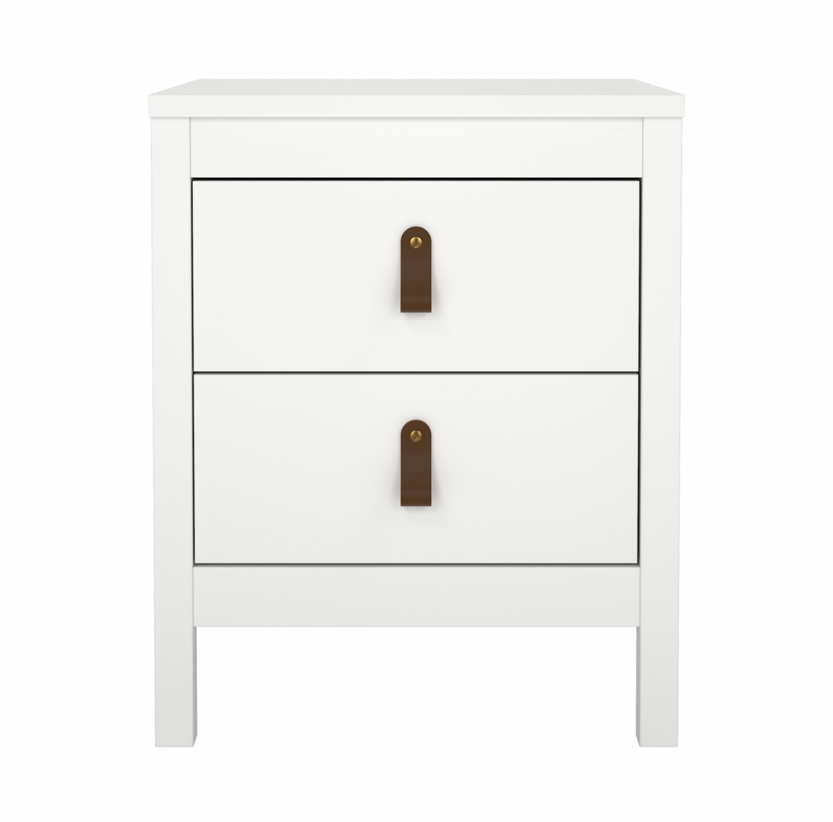 Table de chevet Madrid avec 2 tiroirs - Blanc