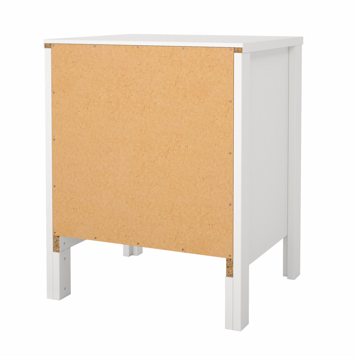 Table de chevet Madrid avec 2 tiroirs - Blanc