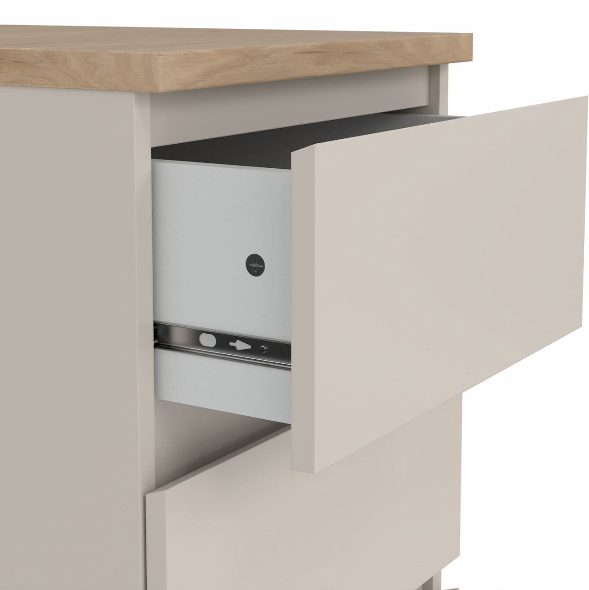 Table de chevet avec 3 tiroirs – Cachemire/Nature