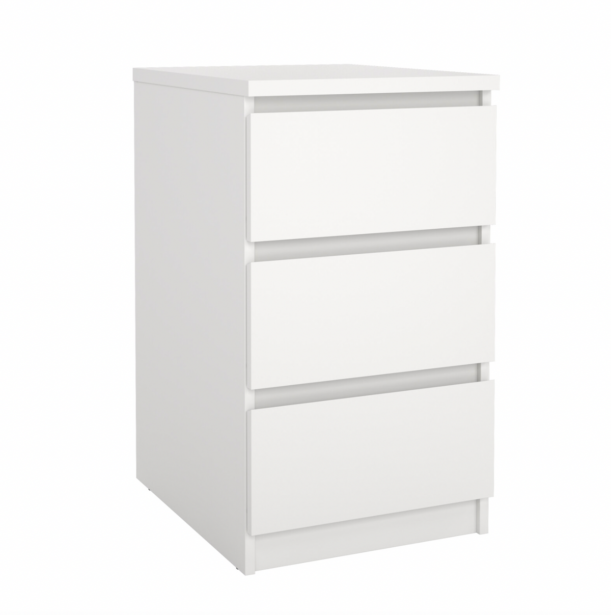 Table de chevet avec 3 tiroirs - Blanc