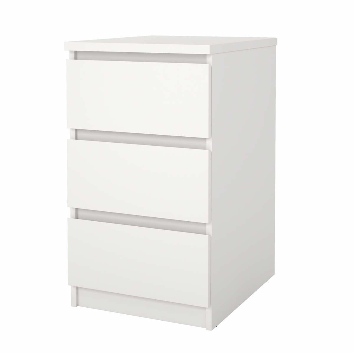 Table de chevet avec 3 tiroirs - Blanc