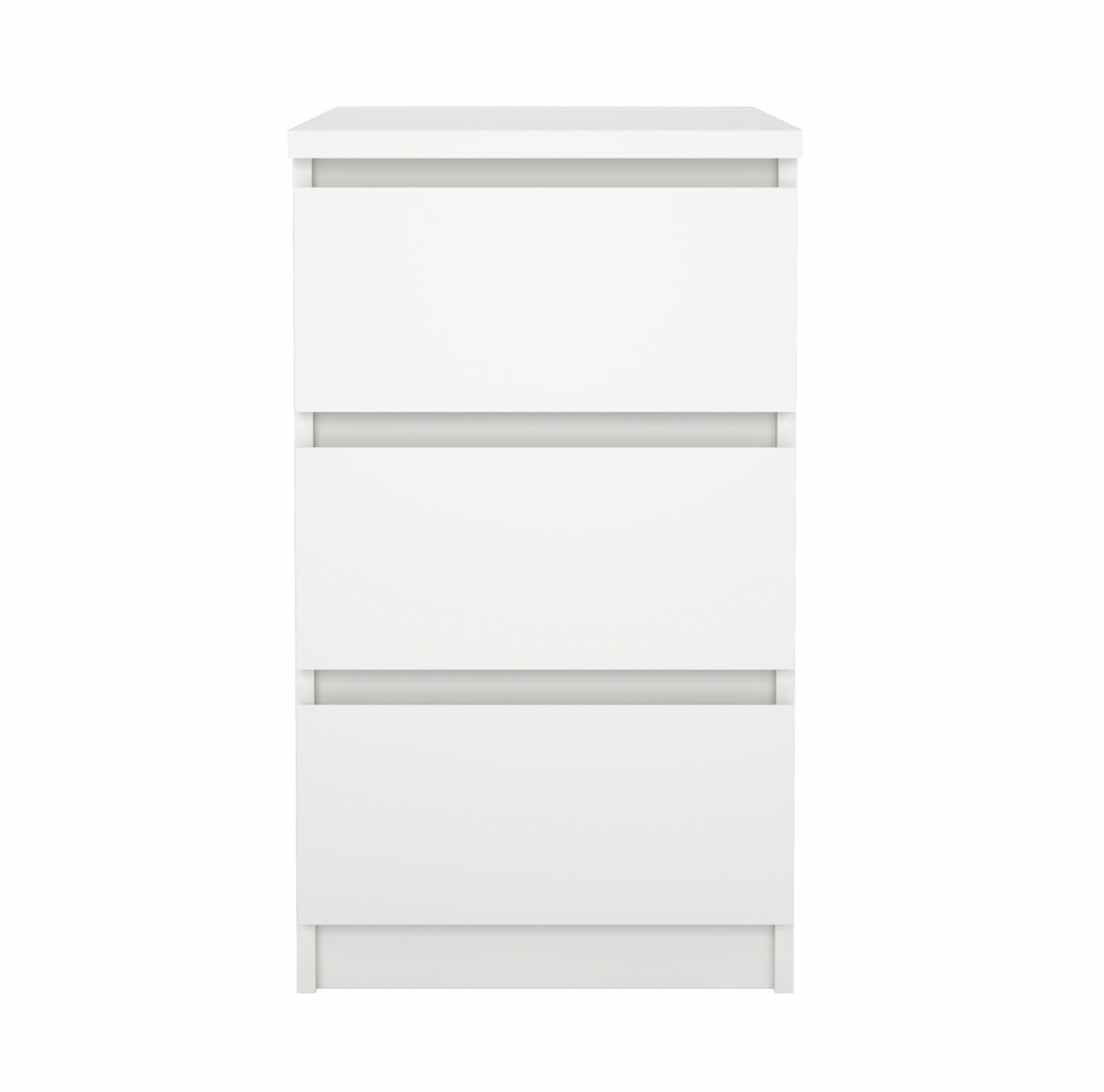 Table de chevet avec 3 tiroirs - Blanc