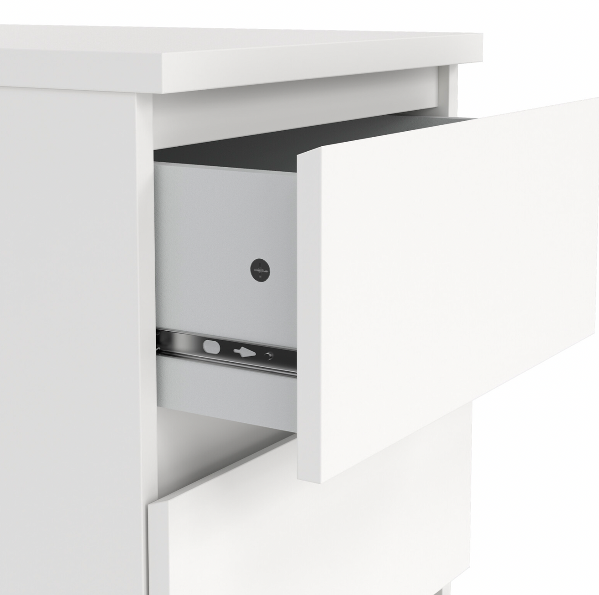 Table de chevet avec 3 tiroirs - Blanc
