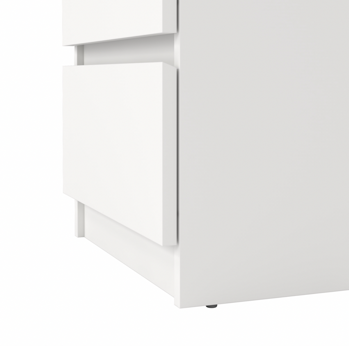 Table de chevet avec 3 tiroirs - Blanc