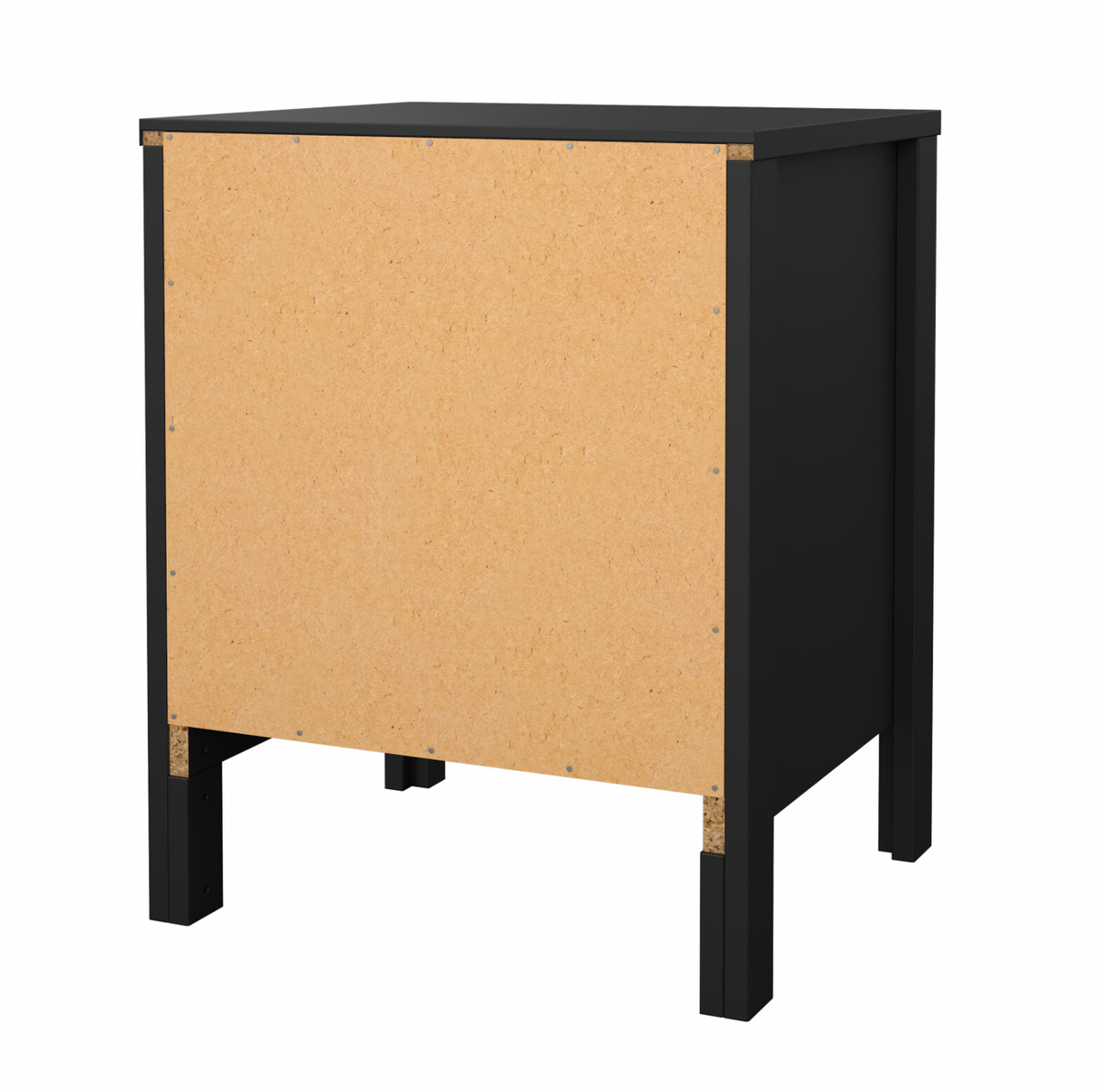 Table de chevet Madrid avec 2 tiroirs - Noir