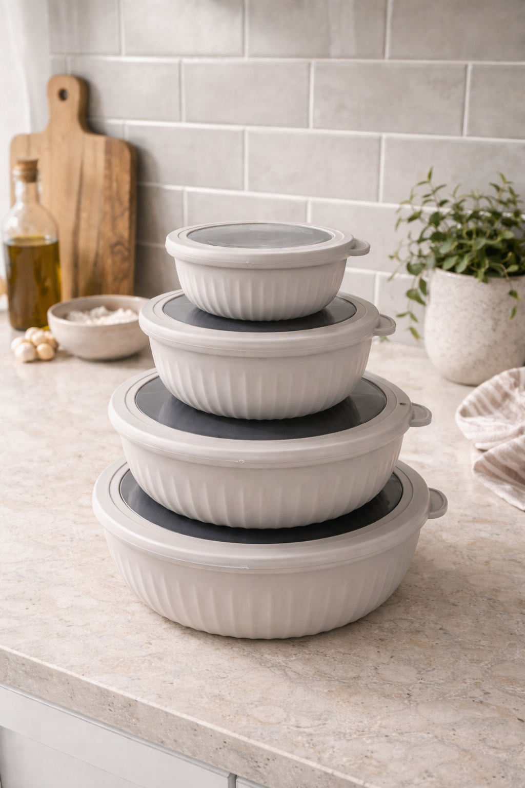 Bocaux de rangement Stone – Lot de 4 pièces
