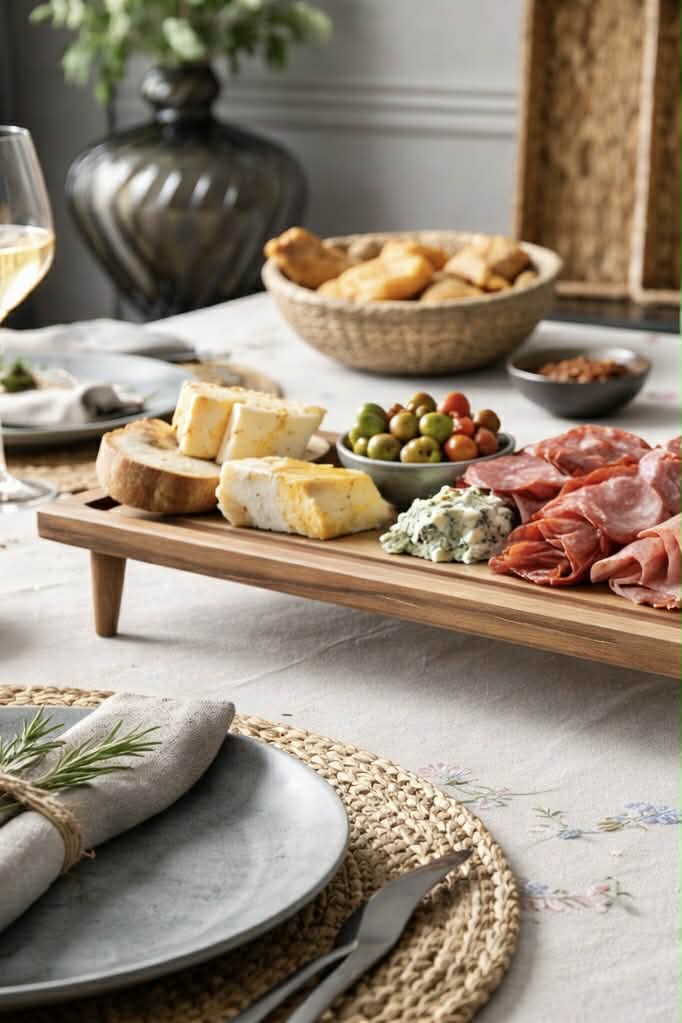 Plateau avec pieds Bois d'acacia - Idéal pour les tapas