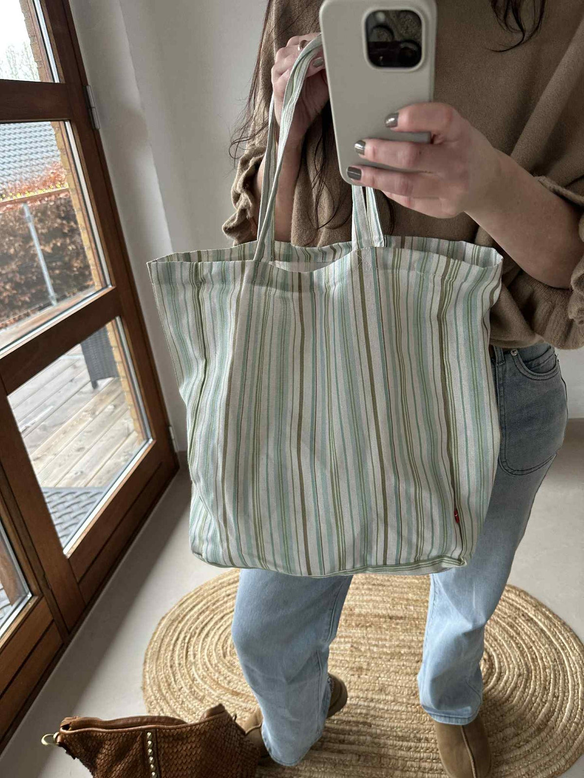 Shopper Rayé vert