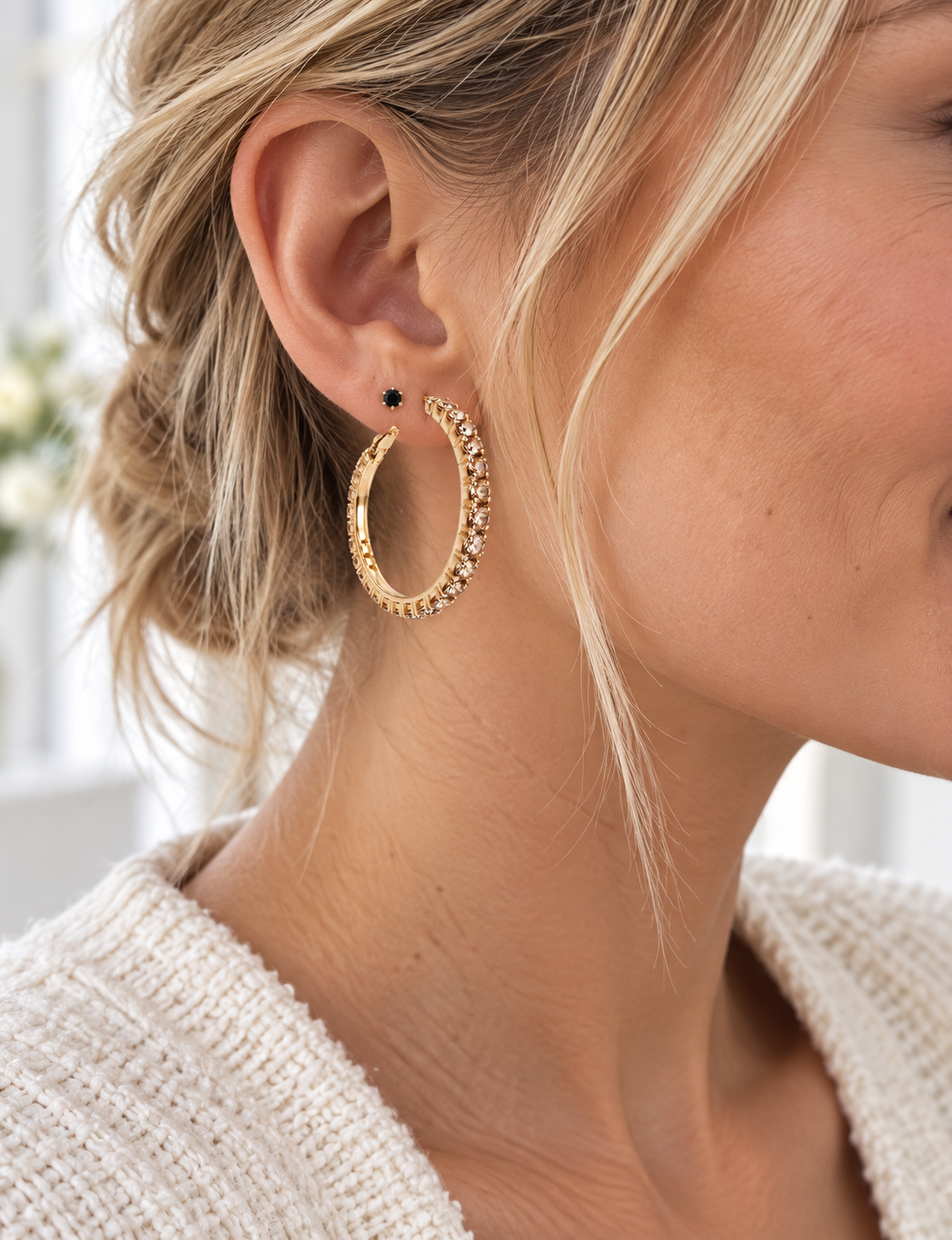 Boucles d’oreilles Smilla Hoops - Champagne