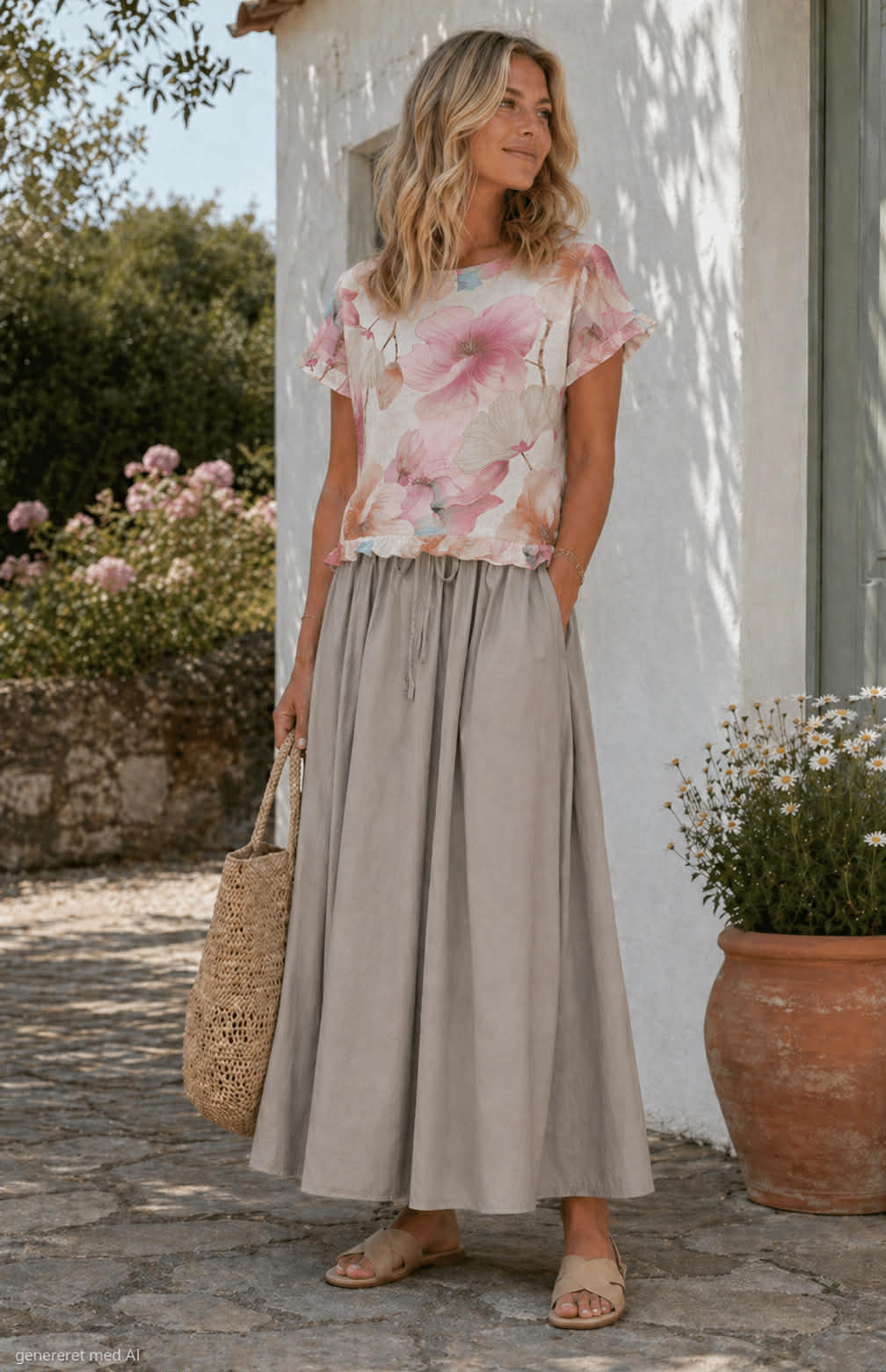 Blouse Mathea pink flower