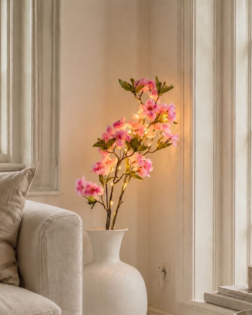 Branche de cerisier lumineuse - Rose