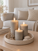 Bougies LED bloc / Sable – lot de 3 bougies rustiques
