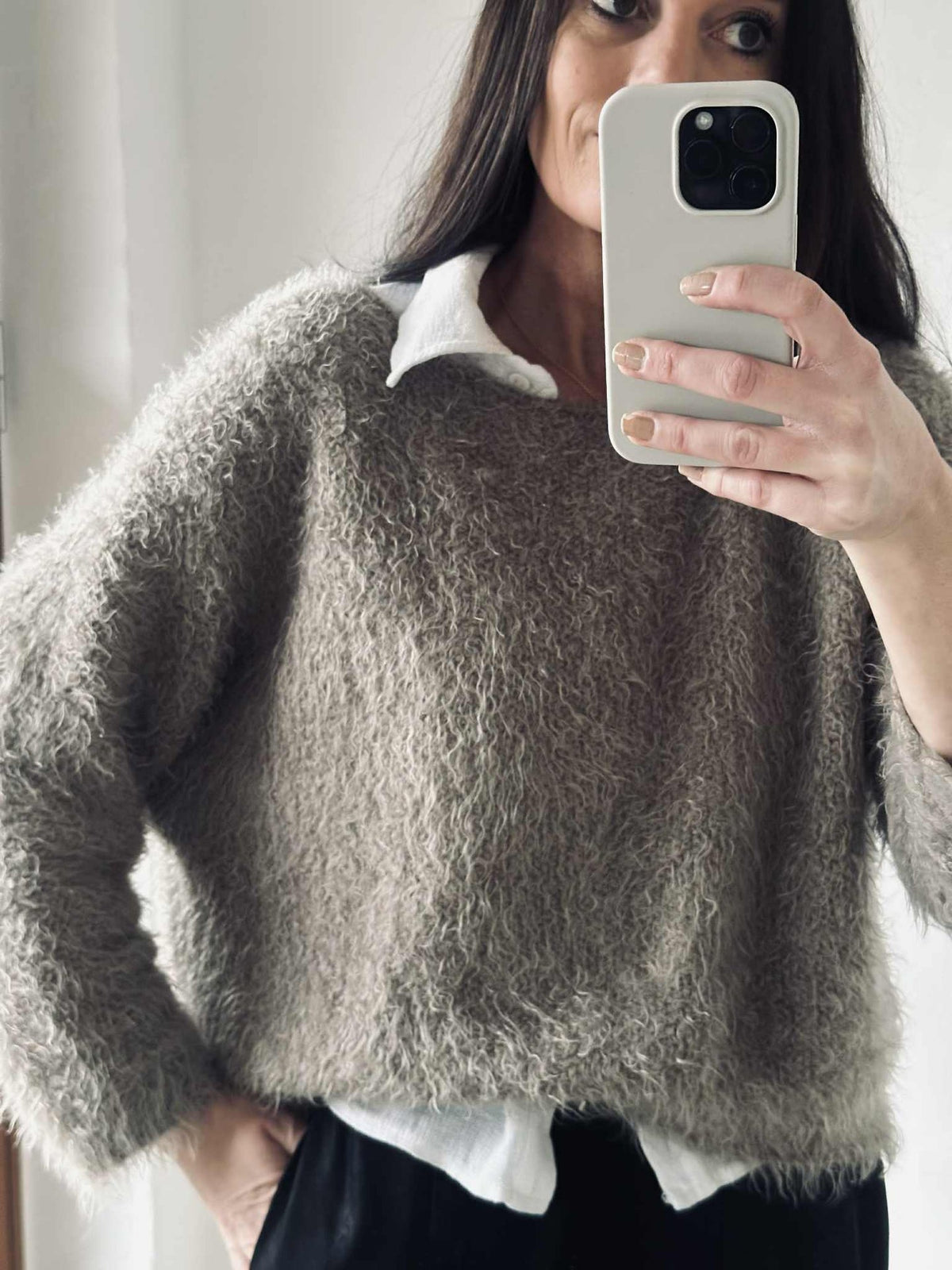 Pull en maille Anouk - Dark fango