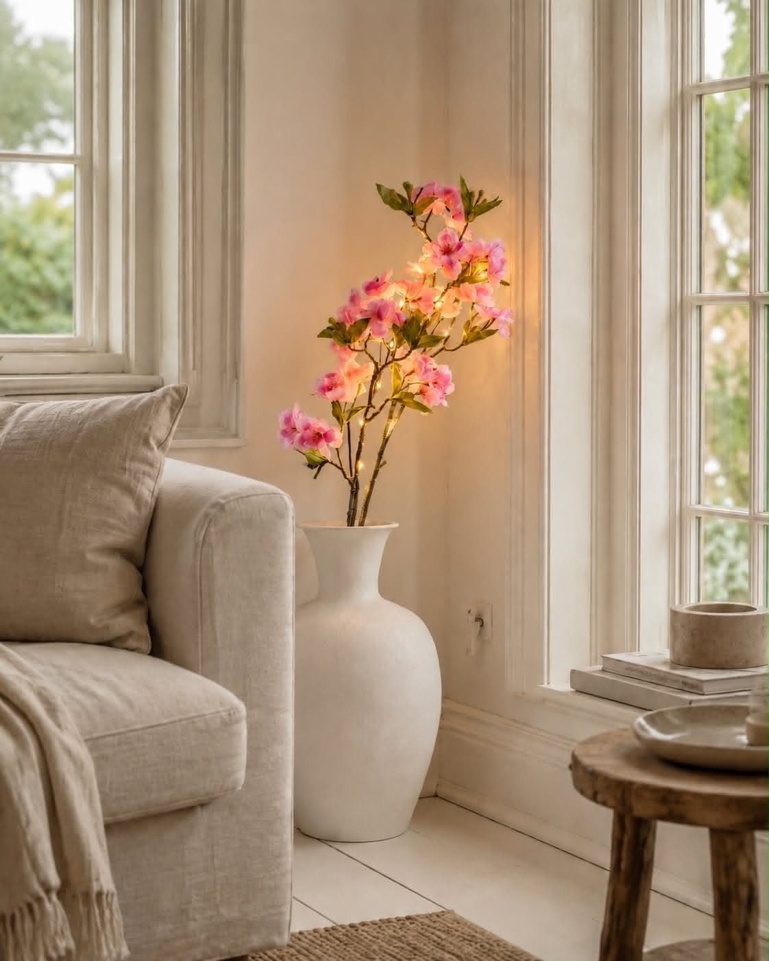 Branche de cerisier lumineuse - Rose
