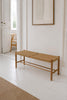 Banc Cotta en chêne massif et assise tressée - 110cm